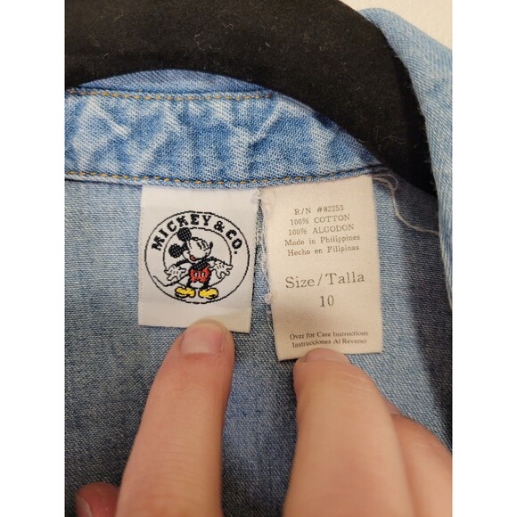 Vintage Mickey & Co Denim Button Up Shirt With Mickey Mouse Authentic Sportswear - Picture 3 of 7